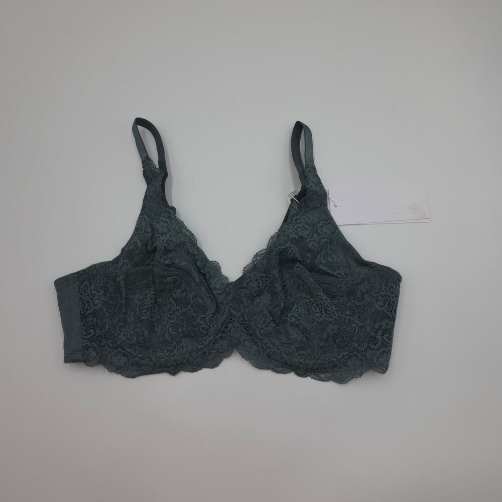 HSIA All-Over Floral Lace Bra 0070 in Balsam Blue Size 36C